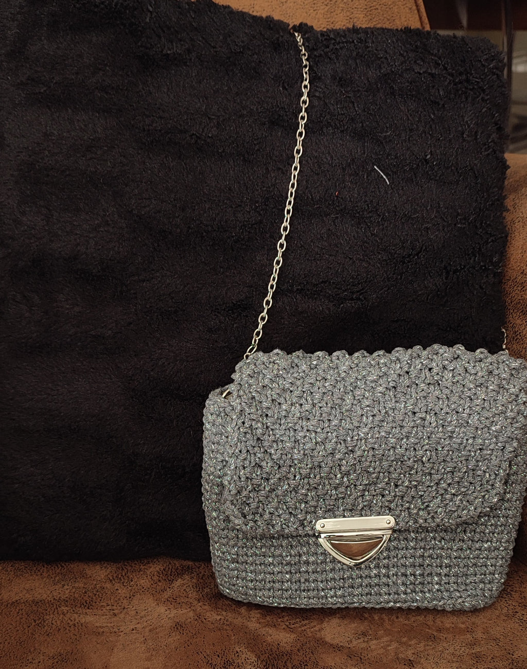 Sac Maé - gris liseré argenté