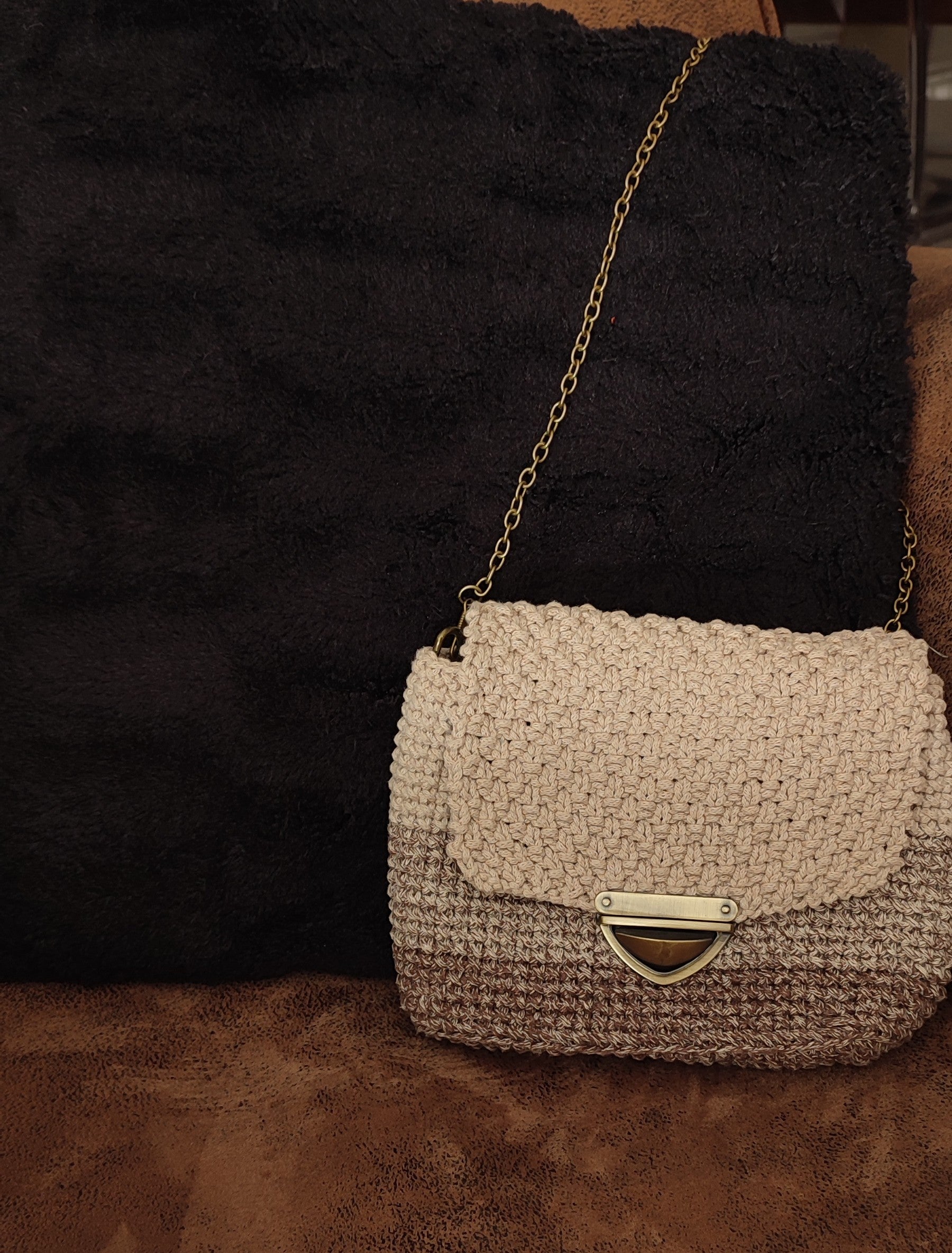 Sac Maé - beige et marron chiné