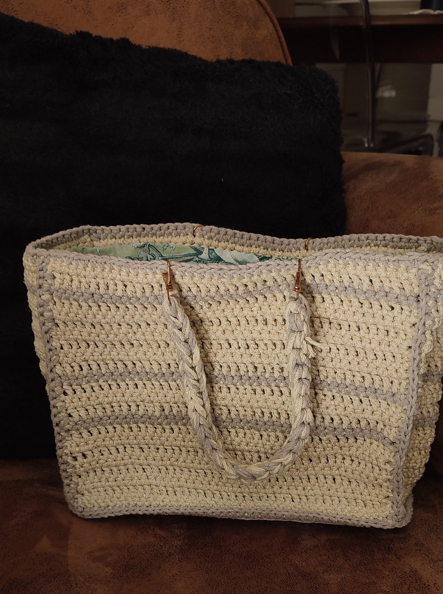 Sac Edevylne - Gris et beige doré