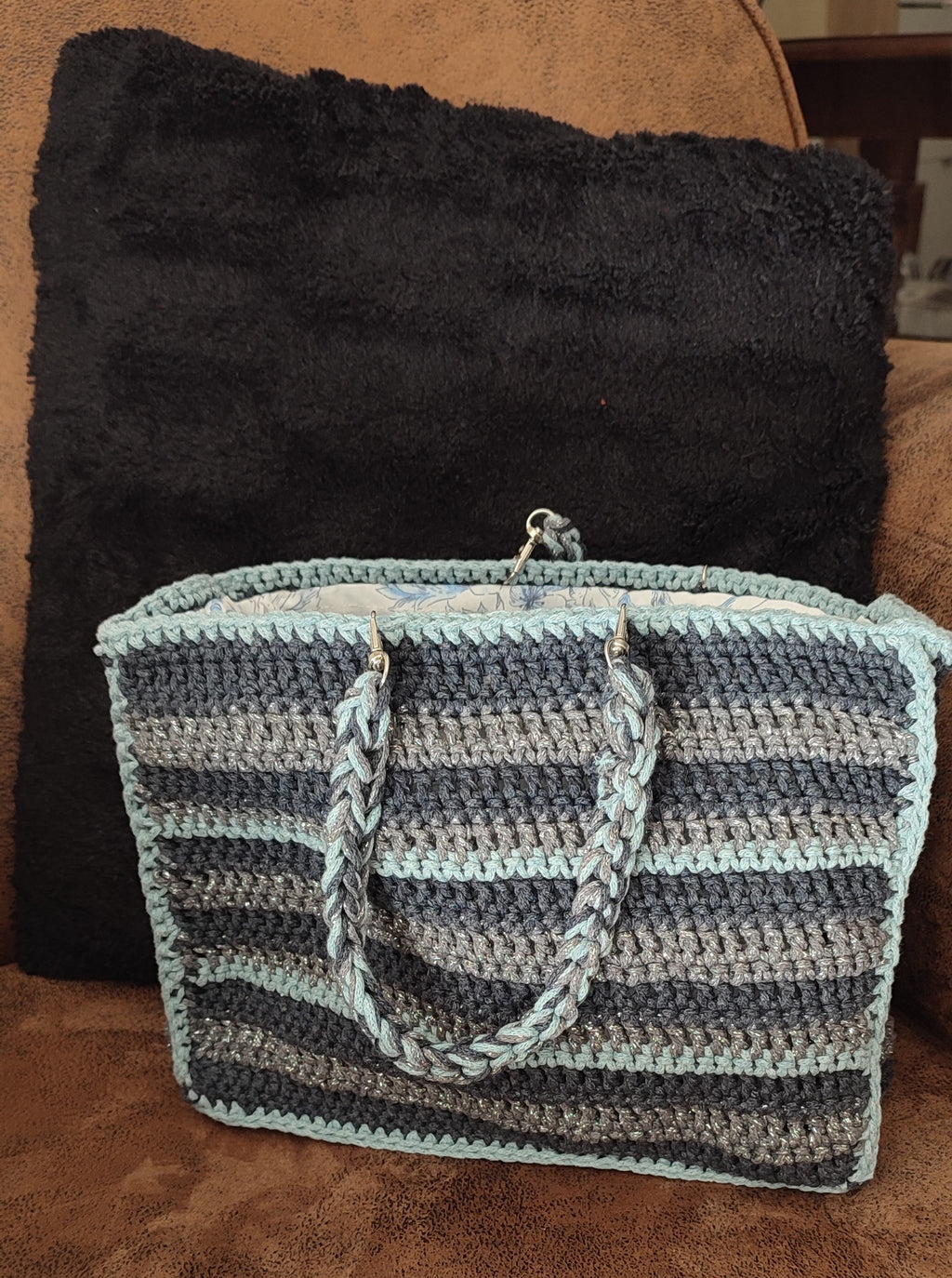 Sac Edevylne - bleu et gris argenté