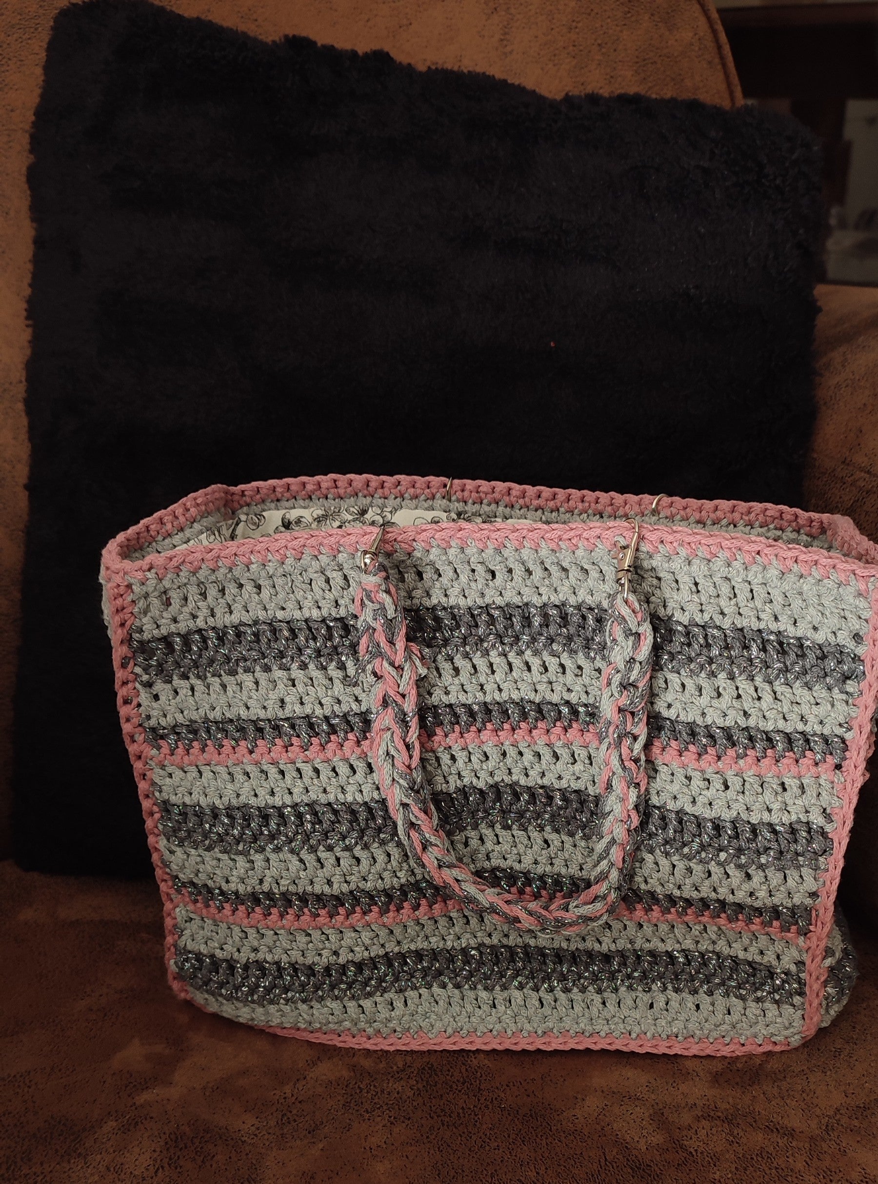 Sac Edevylne - rose, gris et gris argenté