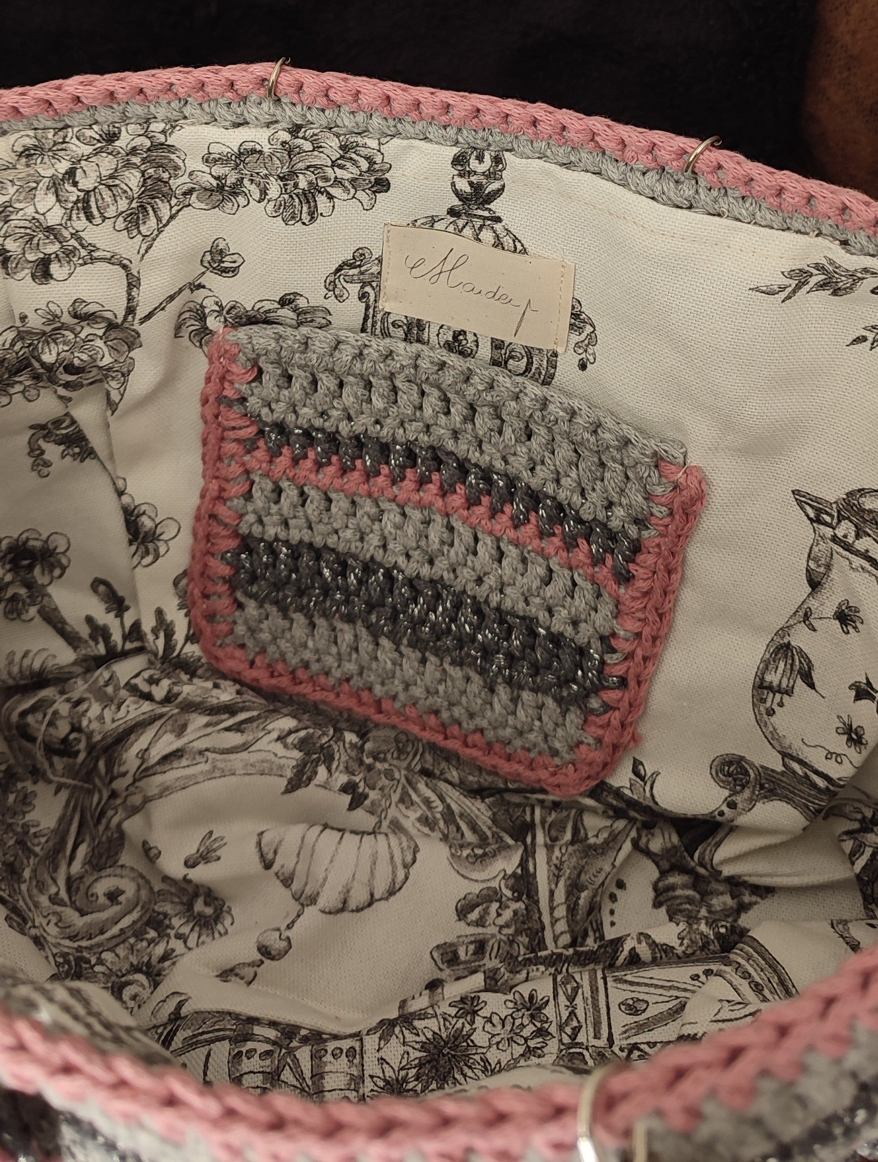 Sac Edevylne - rose, gris et gris argenté