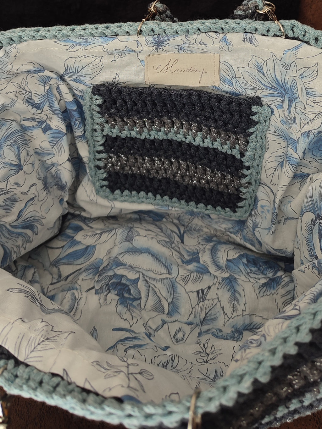 Sac Edevylne - bleu et gris argenté