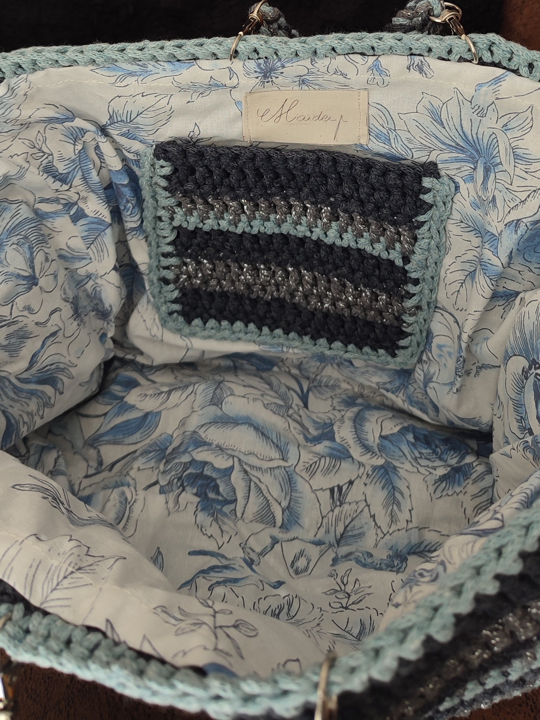 Sac Edevylne - bleu et gris argenté