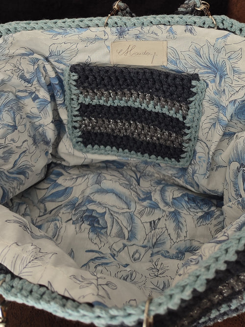 Sac Edevylne - bleu et gris argenté